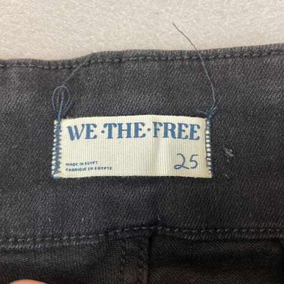 We the Free People Jayde Flare Bell Bottom Jeans Woimens Sz 25 Black Denim - Picture 4 of 12